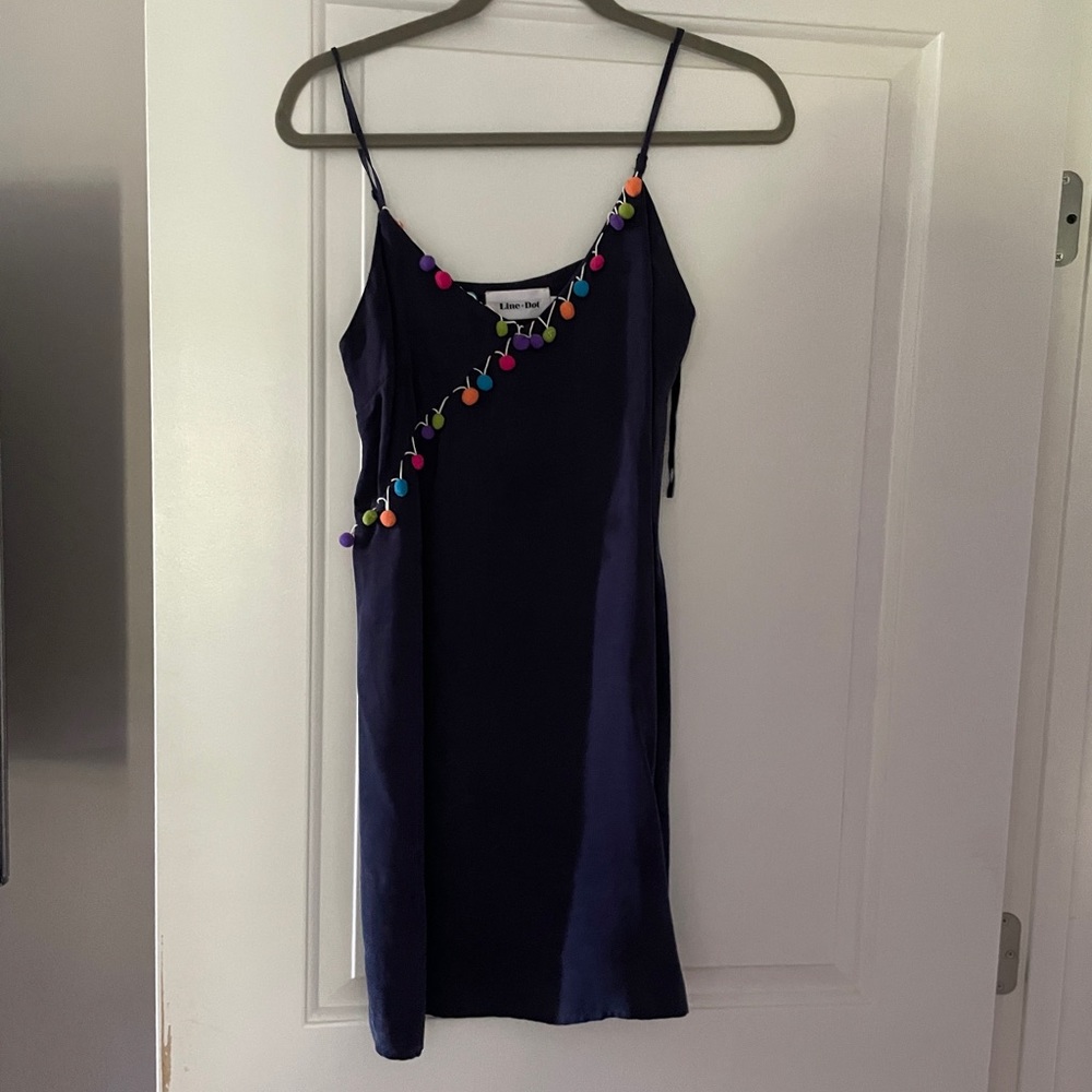 Navy suede dress